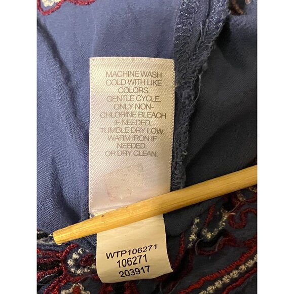 J Jill Embroidered Tunic XL Oversized Balloon Sleeves Lagenlook 100% Viscose - Picture 11 of 11